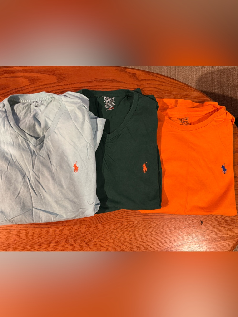 Polo by Ralph Lauren Orange, Forest Green & Gray Crewneck Tee Set
